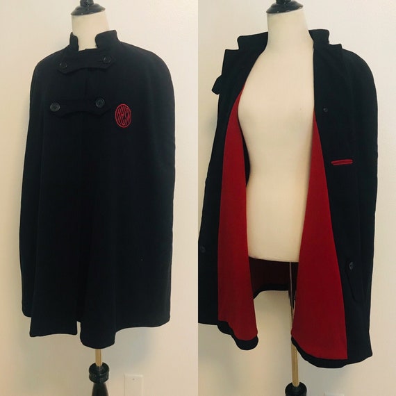 Vintage Cape, 1950s Nurse Cape, Wool Cape, WWII Nu