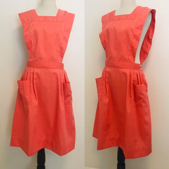 Vintage Nurses Pinafore Coral Nursing Pinafore Apr