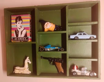 Trinket Shelf / shadow box / curio cabinet / collection / display case / hand made / wall hanging