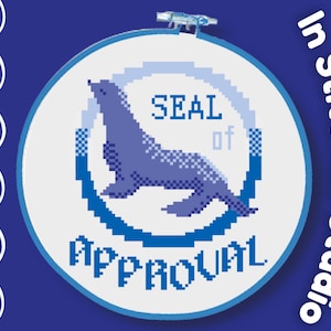 Seal of Approval Cross Stitch Pattern Download Funny Quote Pun Joke Simple Easy