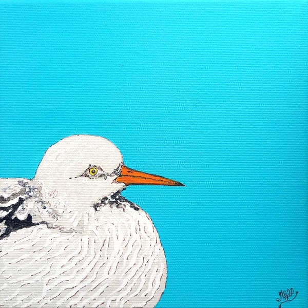 Seagull 1, Original Acrylic painting, home decor, wall decor, unique Christmas gift, Seascape, Seabirds