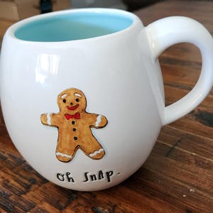 Rae Dunn Oh Snap Gingerbread Mug - Artisan Christmas Coffee Bar