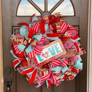 Valentine wreath, valentine swag, Valentine Decorations, valentine Front Door Wreath, Valentines Day wreath, Valentines Day Swag, wreath image 8