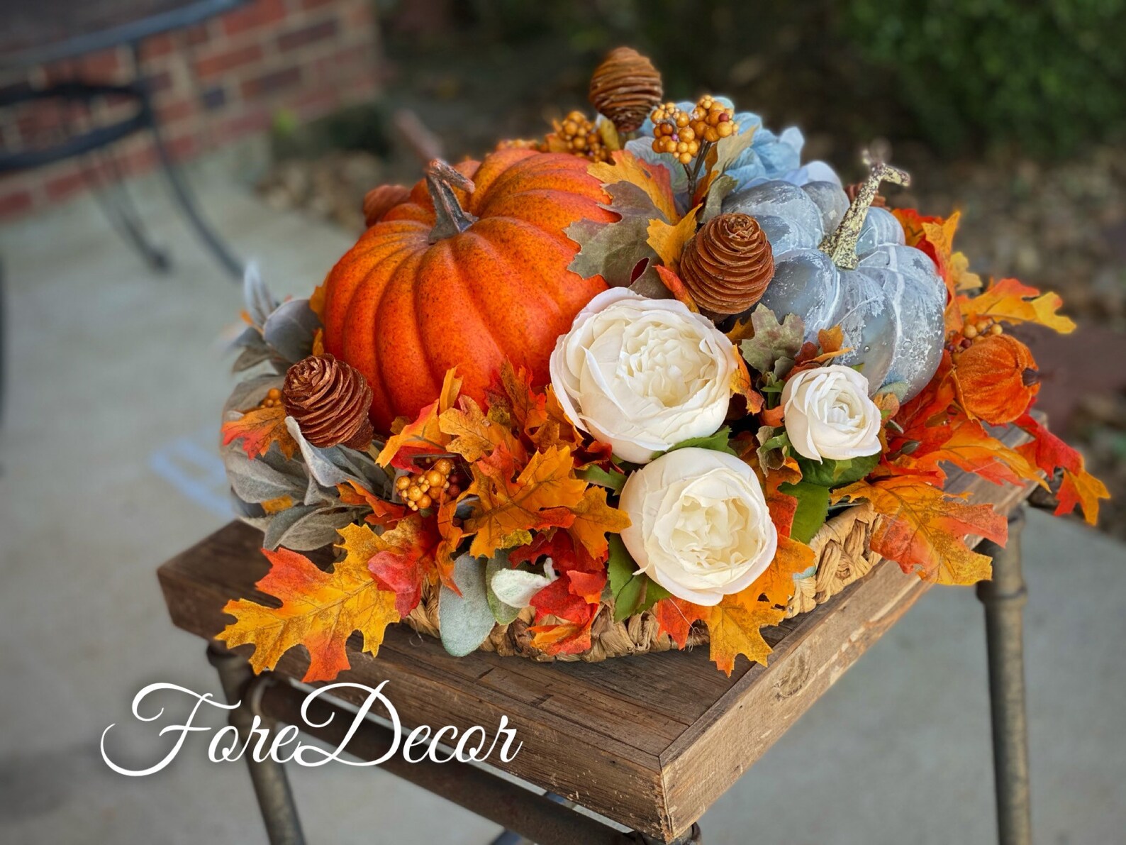 Fall Pumpkin Arrangement Centerpiece for Dining Room Table Etsy