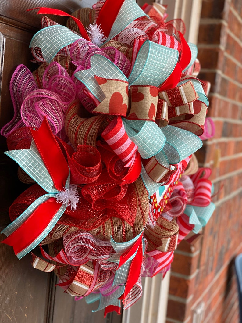 Valentine wreath, valentine swag, Valentine Decorations, valentine Front Door Wreath, Valentines Day wreath, Valentines Day Swag, wreath image 7