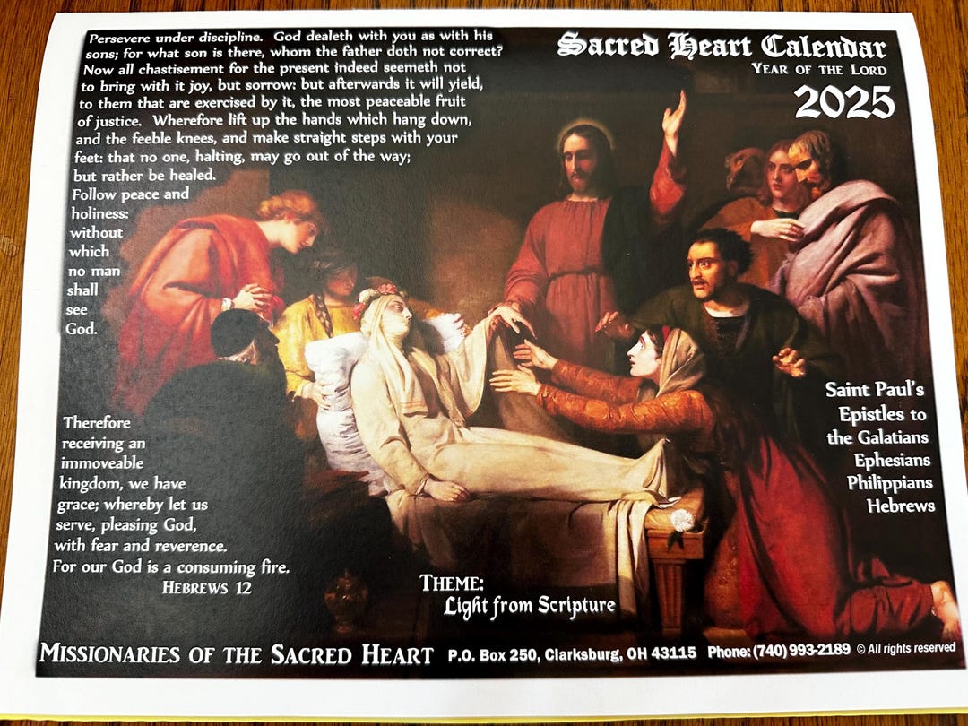 2025 ROMAN CATHOLIC CALENDAR, Roman Catholic Calendar, Catholic Wall
