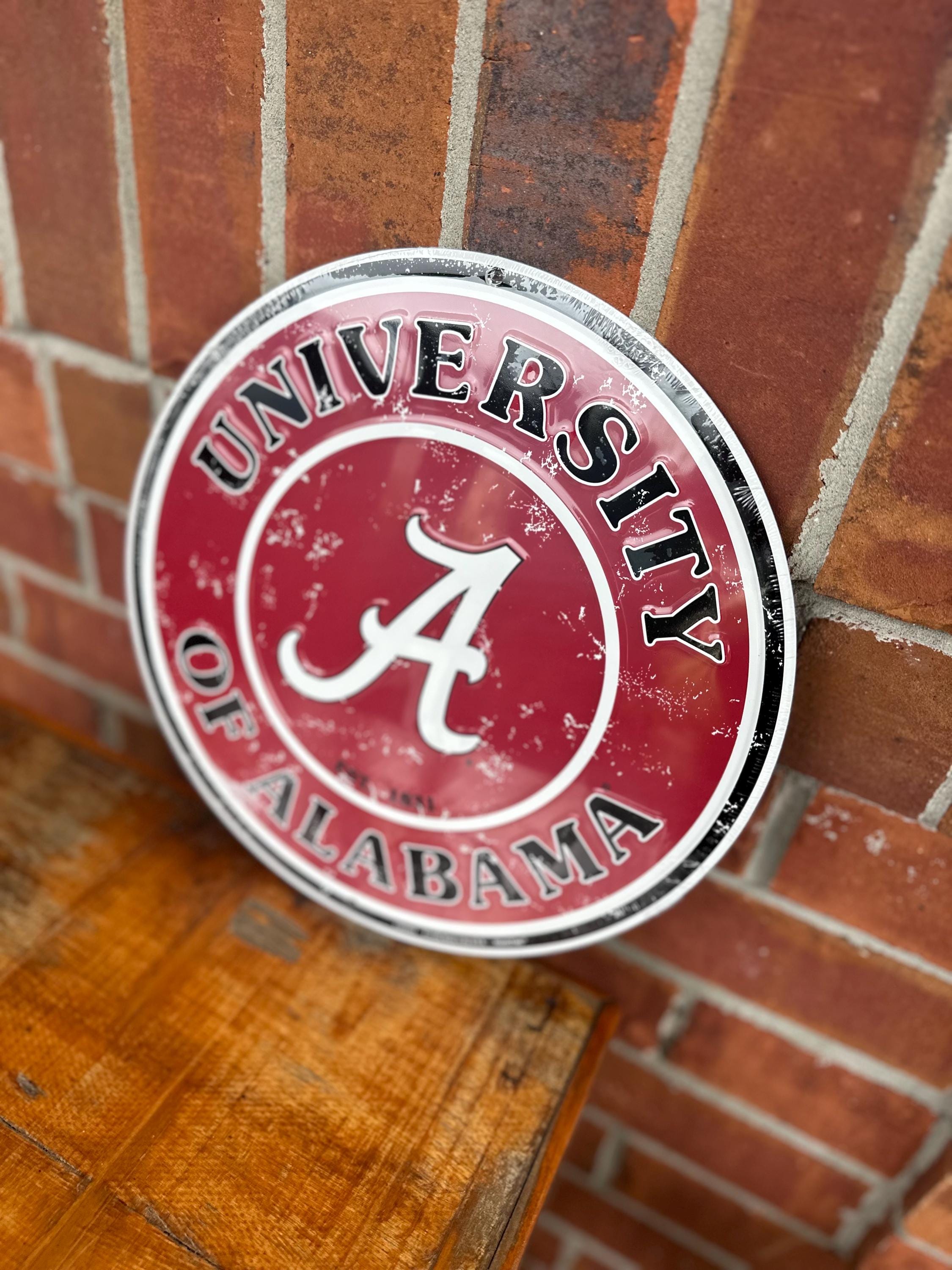 University of Alabama Wreath Sign, U of A Wreath Sign, Red White U of A Sign, 12" Diameter University of Alabama Crimson Tide Decor