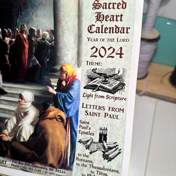2024 CATHOLIC CALENDAR***, Roman Catholic Calendar, Catholic wall art, Catholic catechism, religious yearly calendar, calendar for office