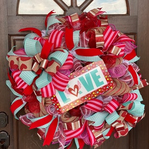 Valentine wreath, valentine swag, Valentine Decorations, valentine Front Door Wreath, Valentines Day wreath, Valentines Day Swag, wreath image 1