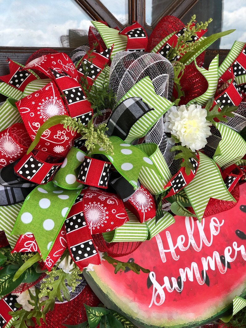 Download Watermelon Hello Summer Welcome Wreath | Etsy