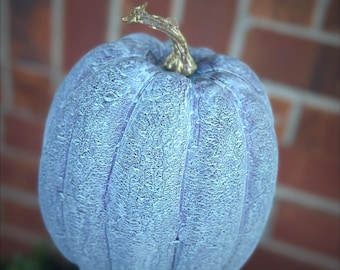 Blue Fall Pumpkin; Pumpkin Home Decor, 6 x 7.5 inch autumn decor