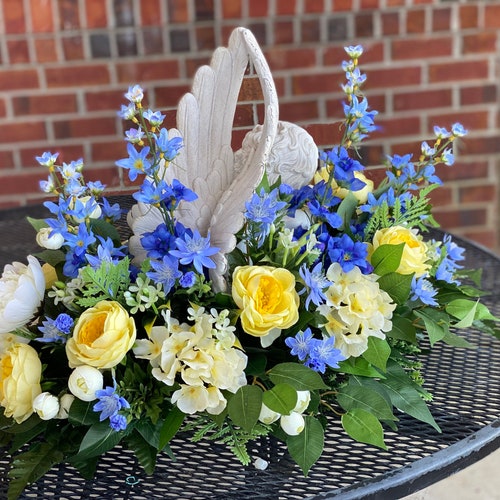 Cemetery arrangement, Mothers Day cemetery arrangement, Infant Cemetery shops arrangement, Cemetery Angel Arrangement, Wildflower Cemetery blanket