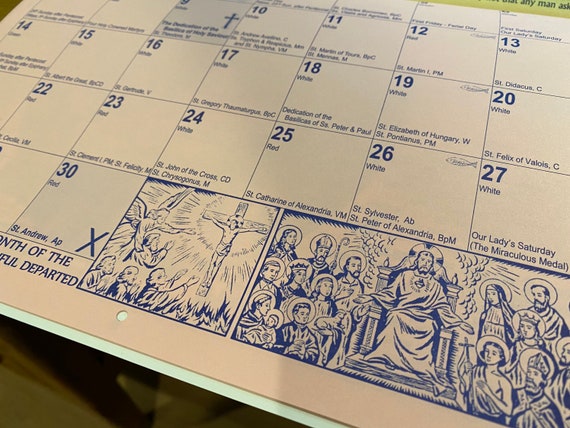 Roman Catholic Calendar For A D 2022 2022 Catholic Calendar Roman Catholic Calendar Catholic Wall | Etsy  Singapore