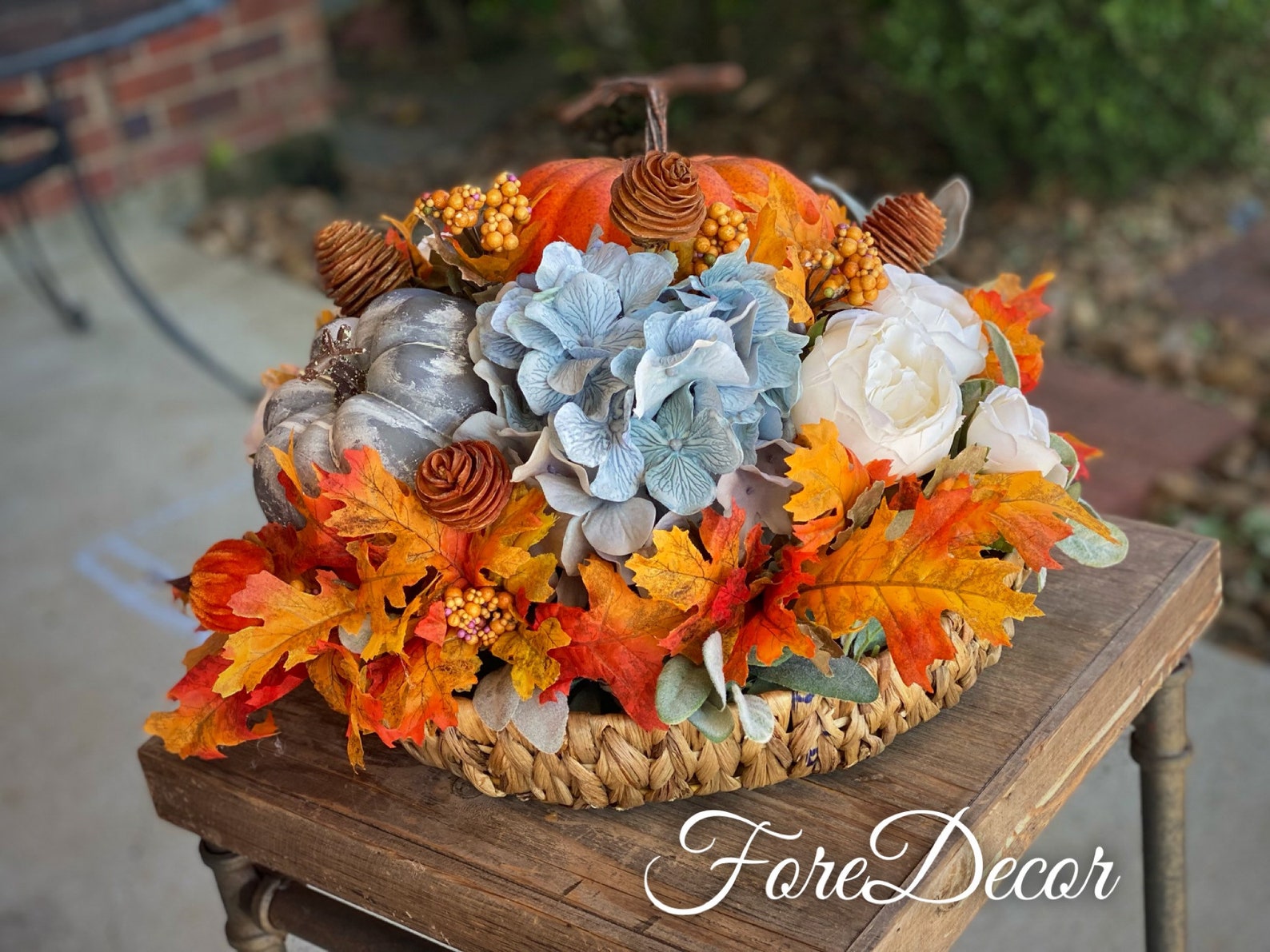 Fall Pumpkin Arrangement Centerpiece for Dining Room Table Etsy