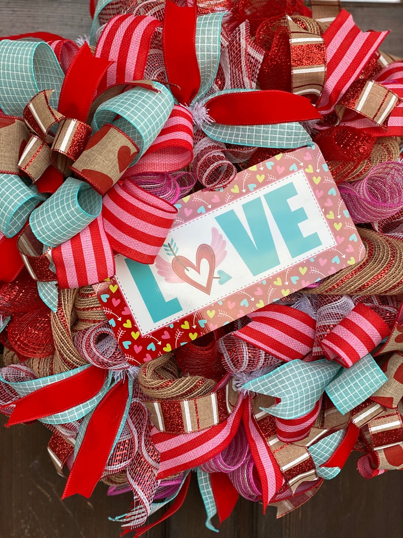 Valentine wreath, valentine swag, Valentine Decorations, valentine Front Door Wreath, Valentines Day wreath, Valentines Day Swag, wreath image 3