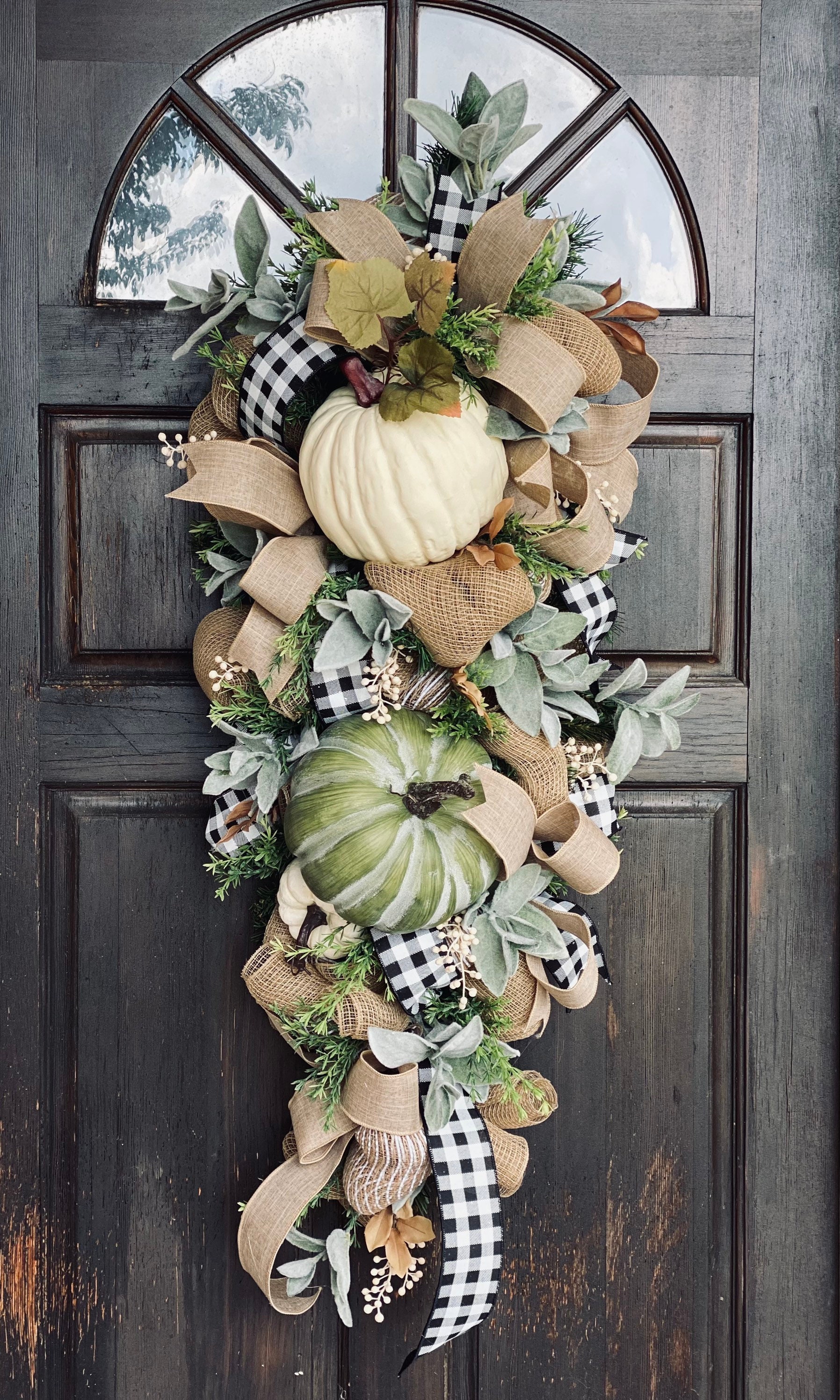 Fall front door swag autumnal door swag Fall swag for front Etsy