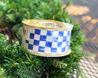 Royal Check Wired Ribbon – Sold by the Roll 1 inch 10 yards