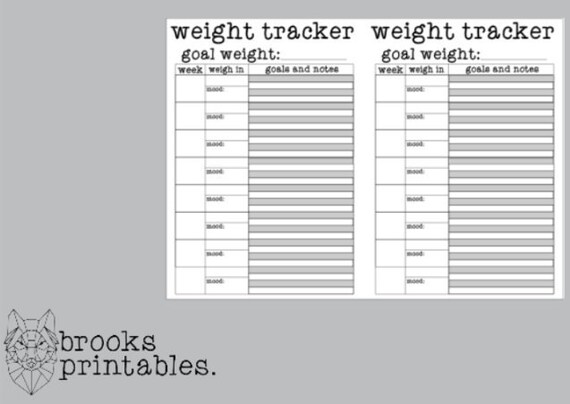 pocket rings weight tracker insert printable inserts weight tracker printable