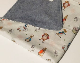 PETER RABBIT TAGGY BLANKET IN PINK PATCHWORK BABY GIFT