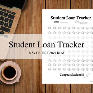 Uitbetalingstracker voor studieleningen, terugbetaling van studieleningen, schuldenuitbetalingsgrafiek, Dave Ramsey Baby stap 2, financiële onafhankelijkheid PDF afdrukbaar