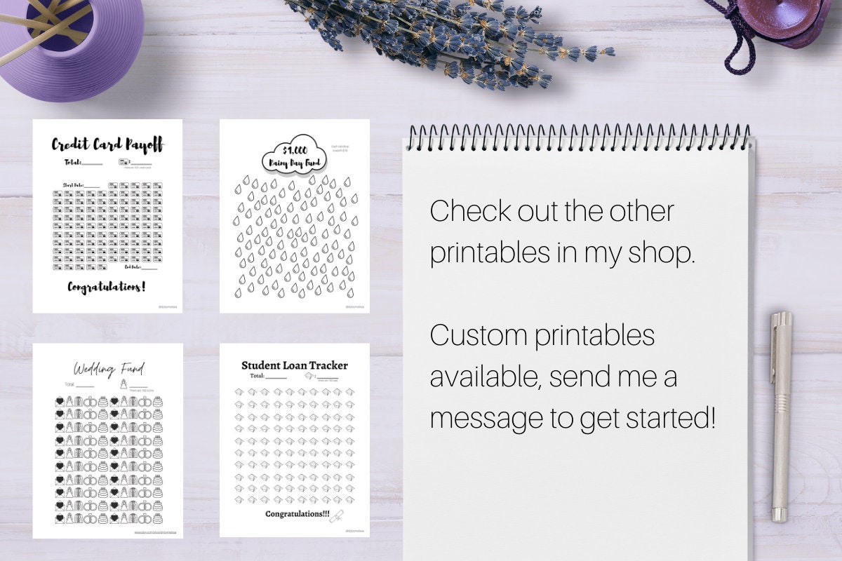 Printable Piggy Bank Savings Tracker Personal Finance PDF - Etsy