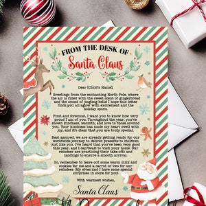 Official letter from Santa Claus EDITABLE, North Pole mail, Personalized letter, Christmas eve box, Nice list letter, Official Santa Mail