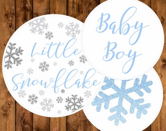 Printable centerpieces, baby its cold outside, boy baby shower, DIGITAL DOWNLOAD, little snowflake on the way