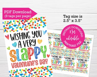 Slappy Valentine's Day Cards, Kids Printable Tag (Digital Download)