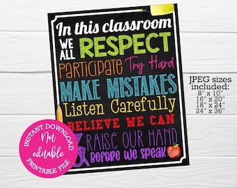 Classroom Rules Sign | Etsy