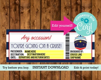 Cruise Gift Certificate - Etsy