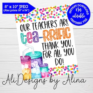Loaded tea printable sign, Teacher and Staff appreciation week, INSTANT download, Iced tea sign, School PTA PTO, Luncheon ideas, Tea bar