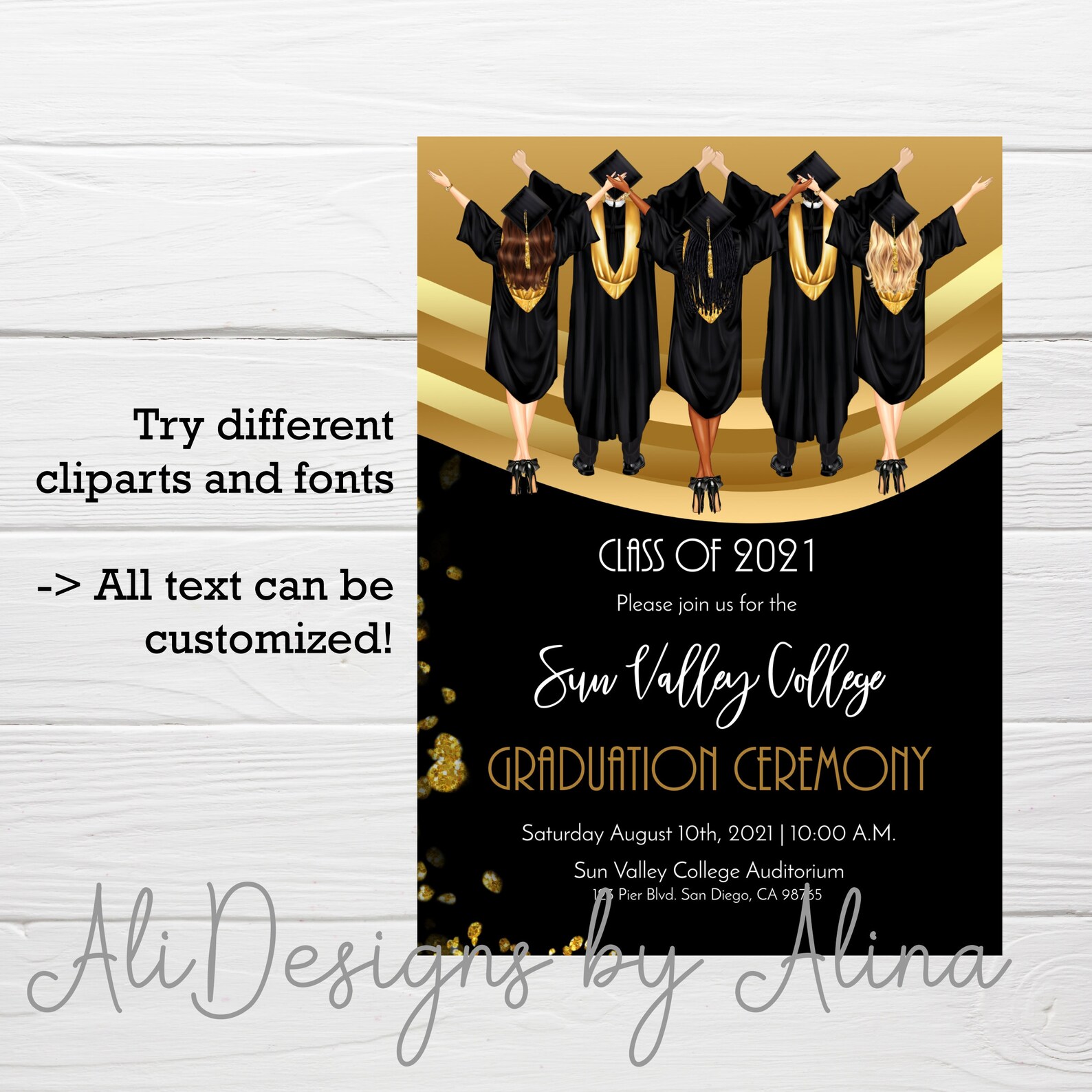 Graduation Ceremony Invitation Digital Download Template Etsy