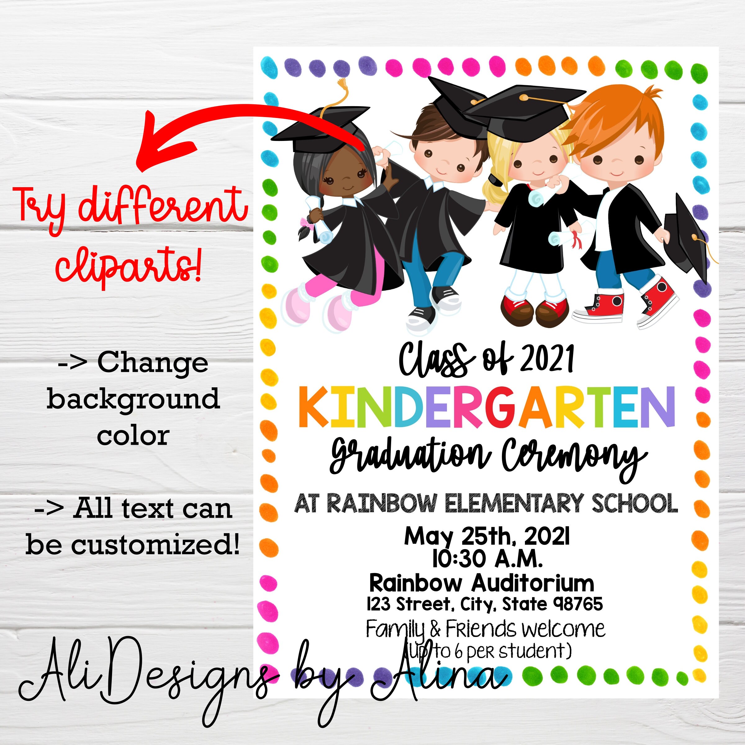Graduation ceremony invitation EDITABLE template DIGITAL Etsy