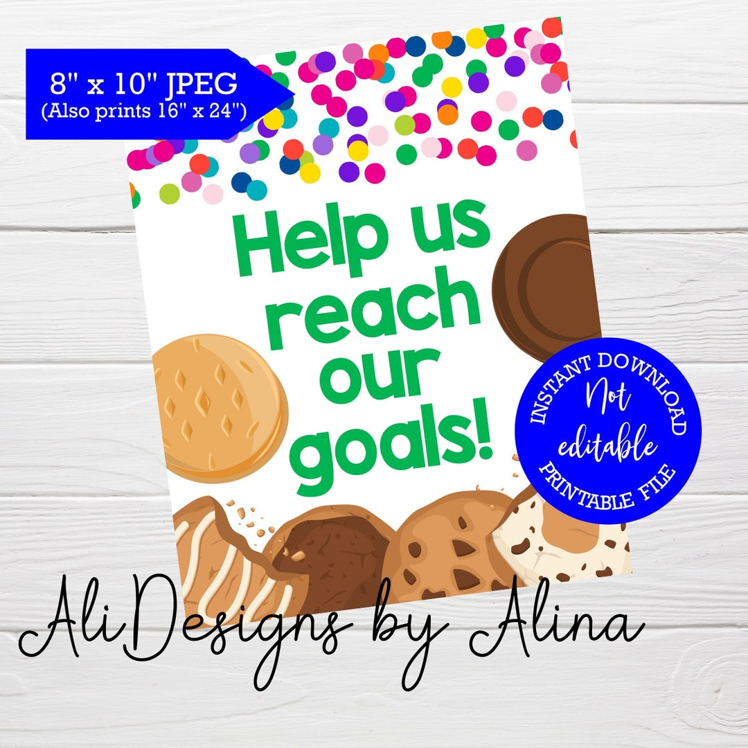 Cookie Sales Printable Sign, Cookie Booth Decor (digital Download) - Etsy