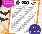 Halloween Charades Printable Game, Act or Draw it Family Night Game for Kids and Adults, Instant Download, Halloween Party Game