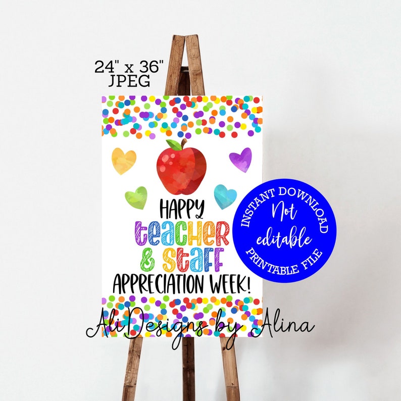 Happy Teacher and Staff Appreciation Week Printable Poster, INSTANT ...
