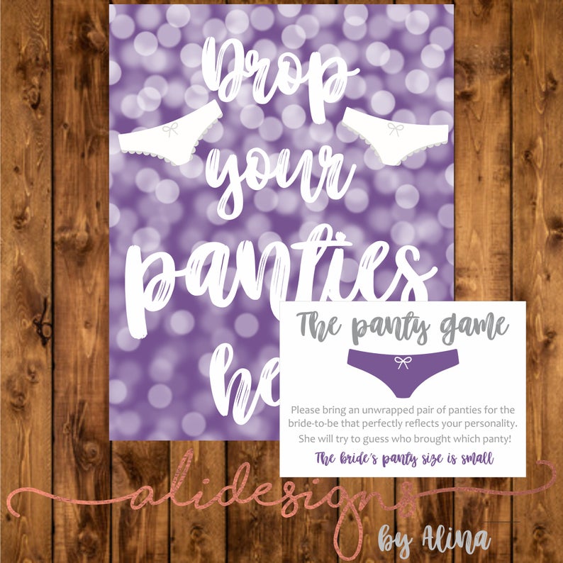 The Panty Game Printable Games for Bridal Shower or Etsy