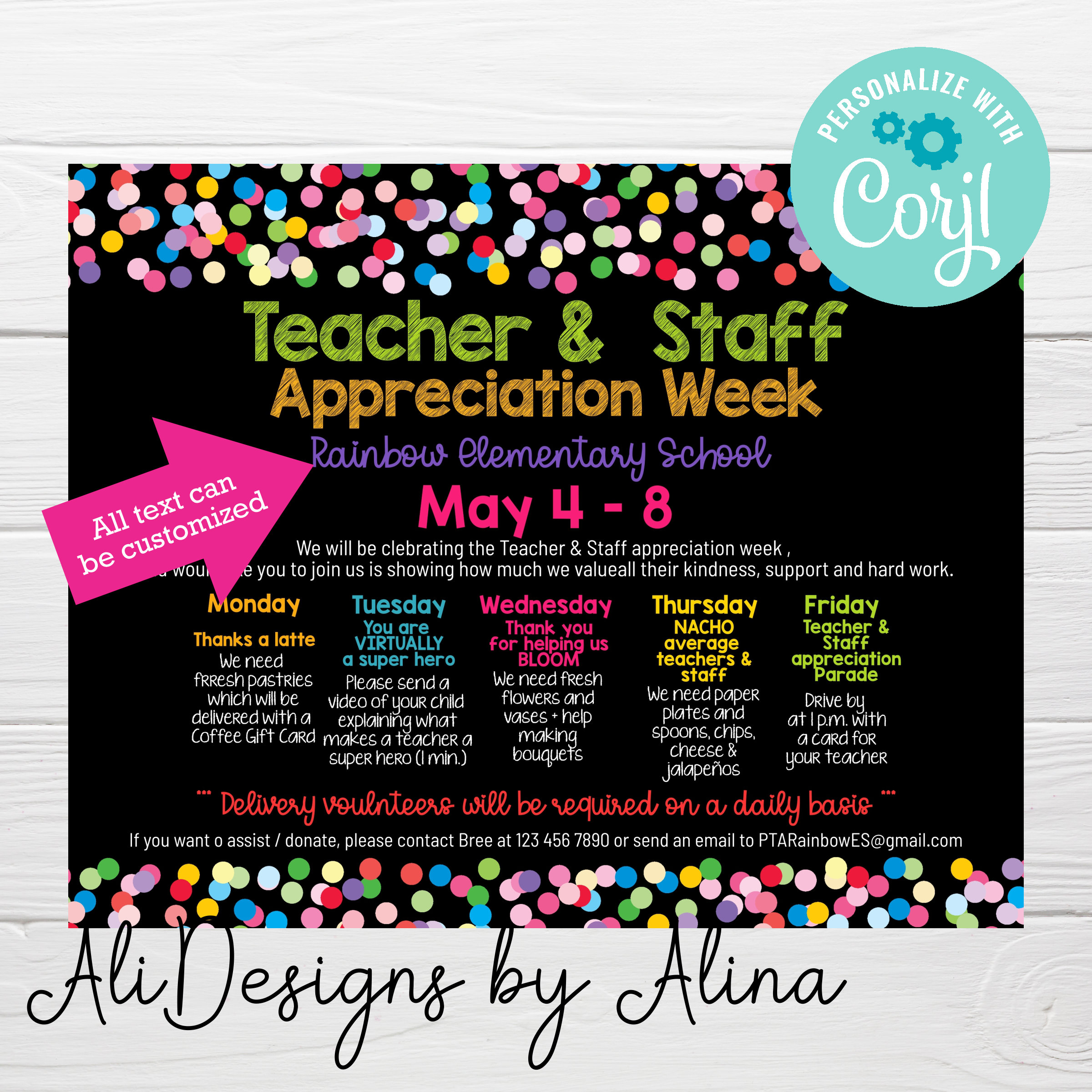 EDITABLE Teacher & Staff Appreciation Week Flyer PRINTABLE Etsy Canada