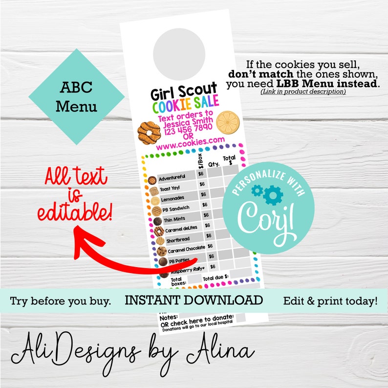 Girl Scout Cookie Sale Printable Mega Bundle EDITABLE - Etsy