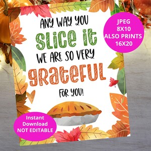 Thanksgiving Appreciation Sign: Fall Printable (Digital Download)