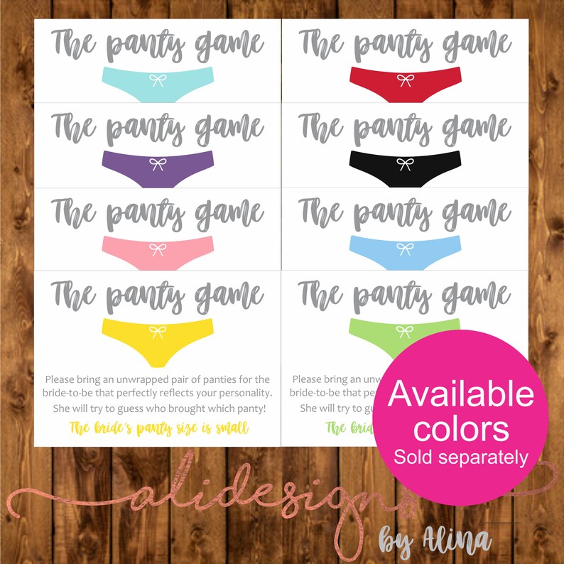 The Panty Game Printable Games for Bridal Shower or Etsy
