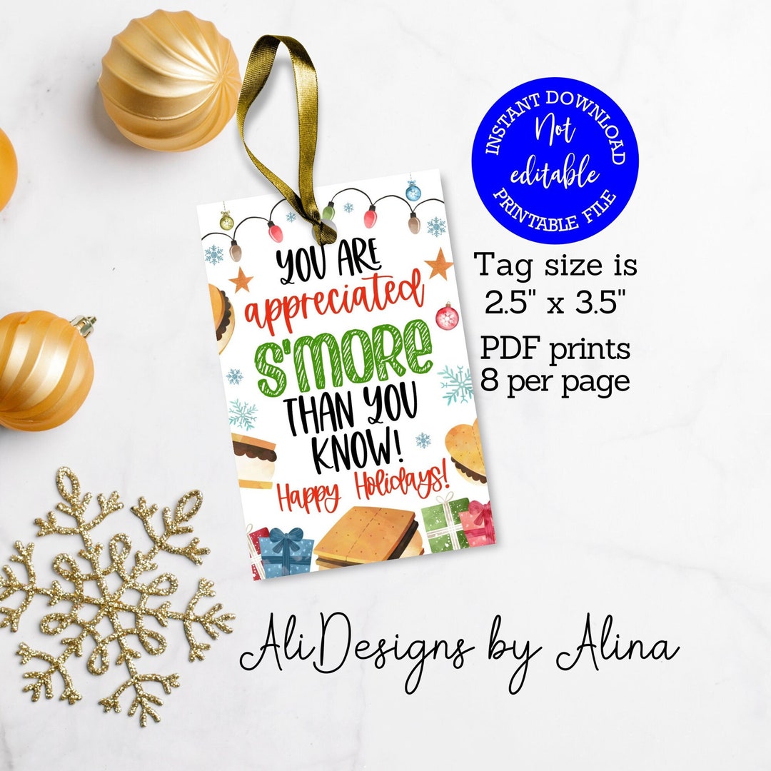 christmas-smore-tags-you-are-appreciated-smore-than-you-know-printable-tags-happy-holidays-holiday-treat-ideas-christmas-apppreciation-etsy