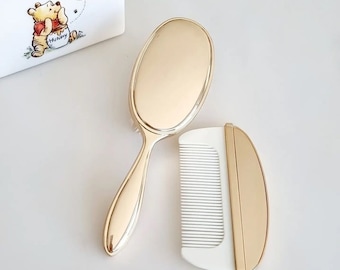 Mirrored Baby Comb and Brush Set, Baby Shower Gift, Christening, Christening Gift