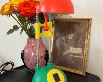 Fun Memphis Style Multicoloured Vintage Telescopic Table Lamp
