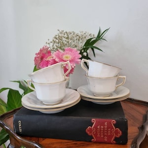 Beautiful Antique Royal Copenhagen White And Gold Coffee Cup And Saucer