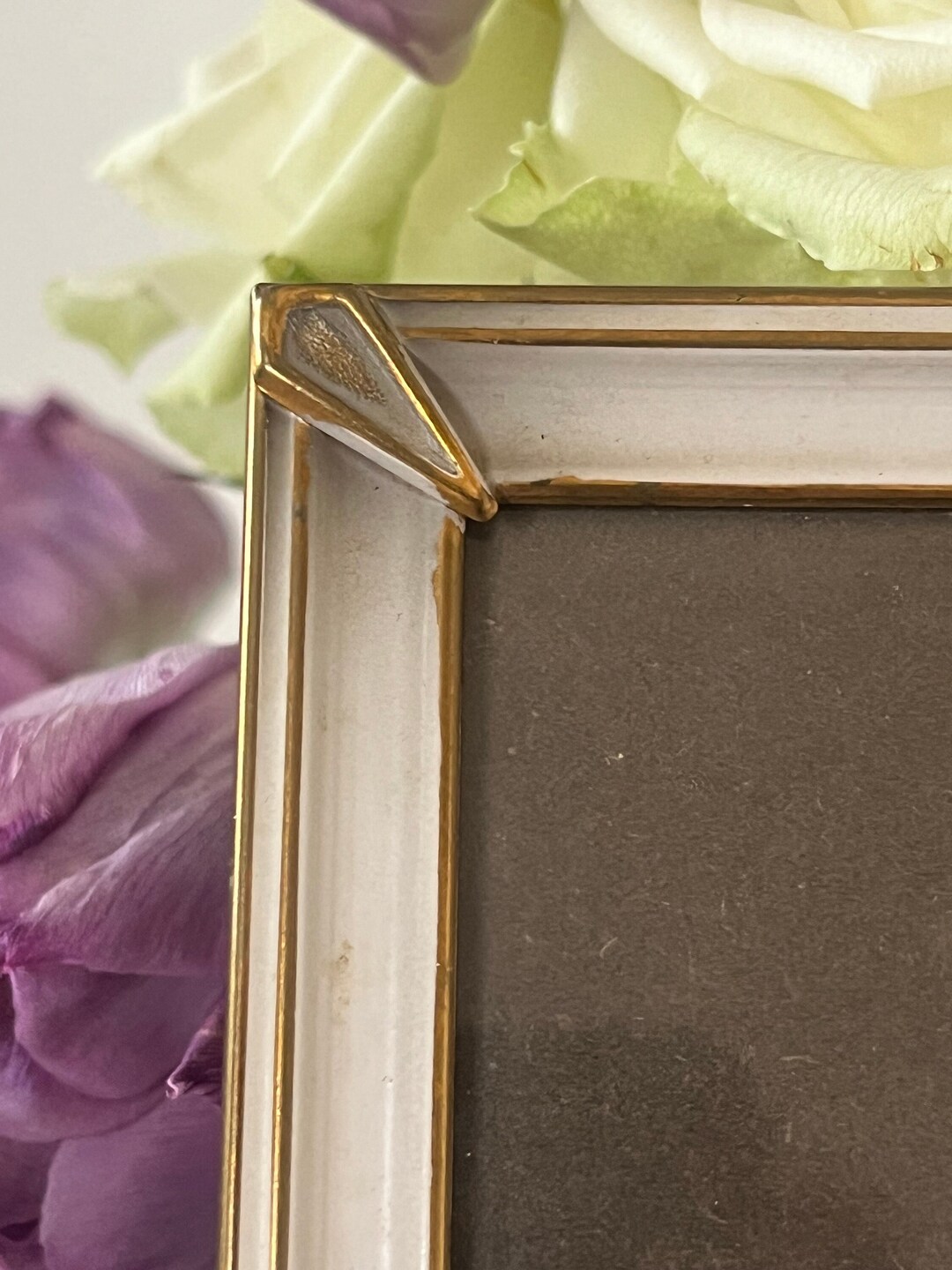 Vintage White & Gold Metal Danish Photo Frame - 1960s - Etsy