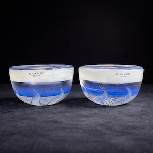 Vintage Kosta Boda Taiga Candleholders Pair, Monica Backström Art Glass Sunburst