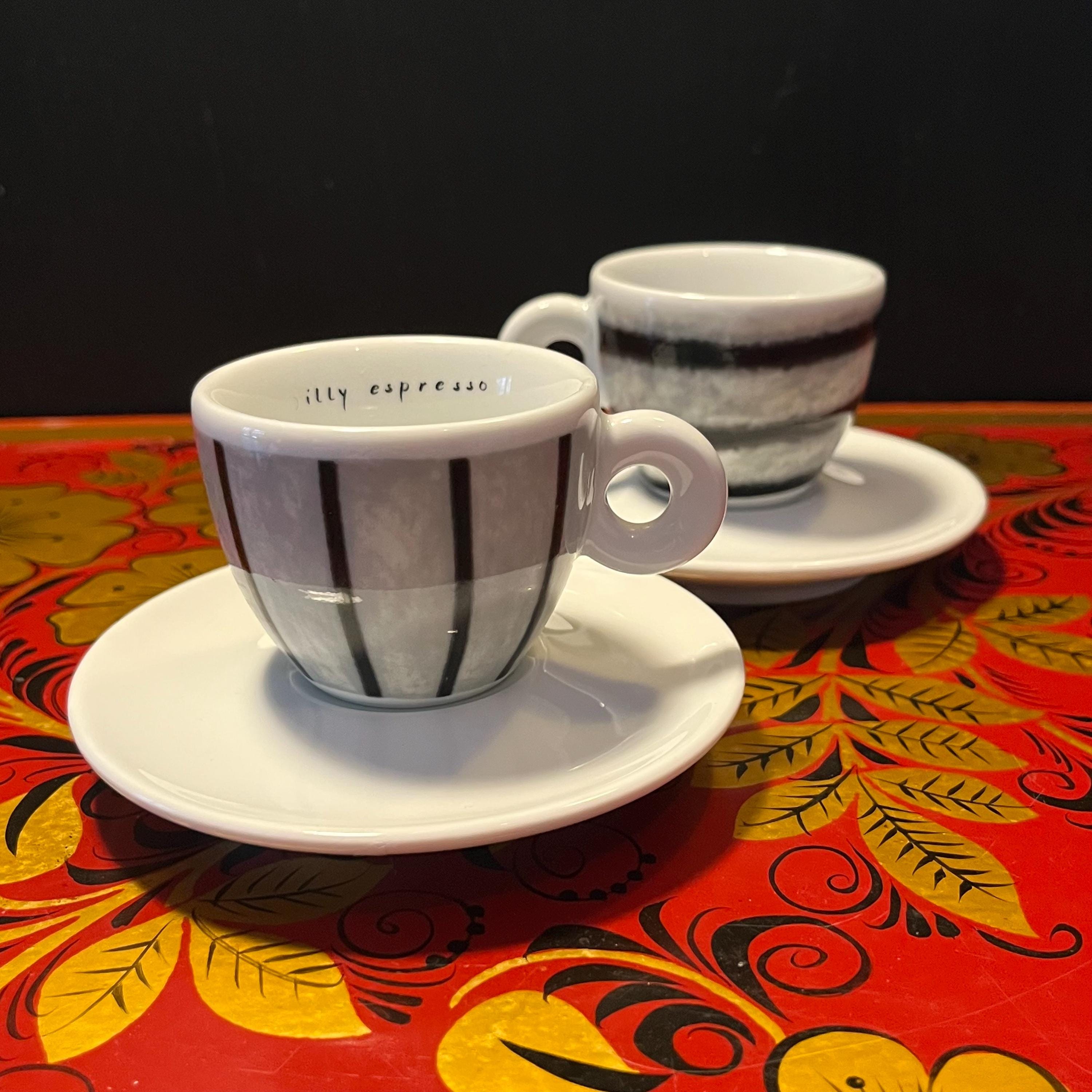 Vintage Illy Espresso Cups Set | 1995 Pietrobelli, Richard Ginori
