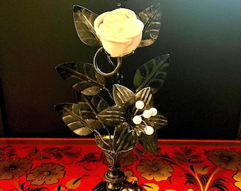 Beautiful Gothic Vintage Tole Church Candlestick Holder