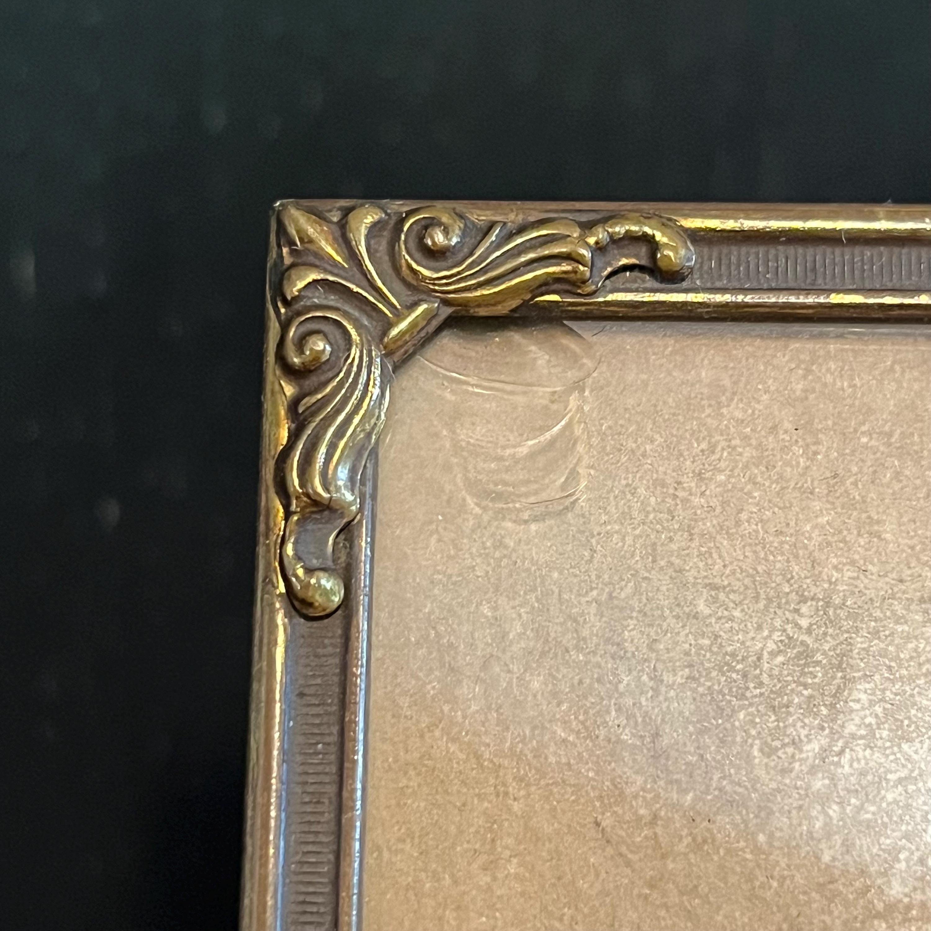 Ornate Brass Vintage Danish Photo Frame / Art Nouveau Style